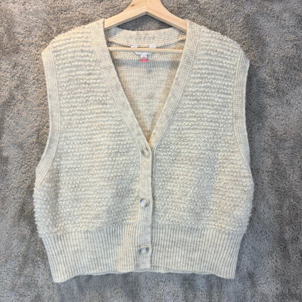 Sweater Vest Oatmeal Button Down Nubby Knit Soft XL (XXXL) No Boundaries